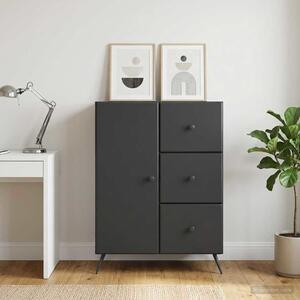 VidaXL Széf Fekete 66 x 34,5 x 90 cm Szerelt Fa