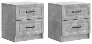 VidaXL Éjjeliszekrény 2 pcs Betonszürke 43 x 34,5 x 44,5 cm Szerelt Fa