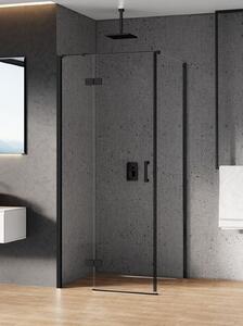 New Trendy New Renoma Black zuhanykabin 100x80 cm négyszögletes fekete félmatt/átlátszó üveg D-0205A/D-0110B-WP