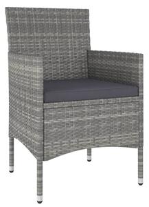 VidaXL Kerti Étkezőgarnitúra - 5 részes - Szürke Polyrattan