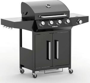 Riwall RGG 41 gázüzemű grillsütő 15 kW, 4+1 gázégővel (XL csomag)