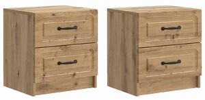 VidaXL Éjjeliszekrény fiókkal 2 pcs Kézműves Tölgy 43 x 34,5 x 44,5 cm