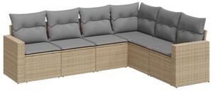 VidaXL Polyrattan Kerti Ülőgarnitúra - 6 részes - Bézs