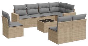 VidaXL Polyrattan Kerti Ülőgarnitúra - 9 részes - Bézs