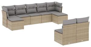 VidaXL Polyrattan Kerti Ülőgarnitúra - 9 részes - Bézs