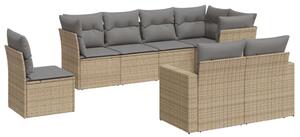 VidaXL Polyrattan Kerti Ülőgarnitúra - 8 részes - Bézs