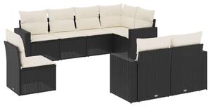 VidaXL Polyrattan Kerti Ülőgarnitúra - 8 részes - Fekete