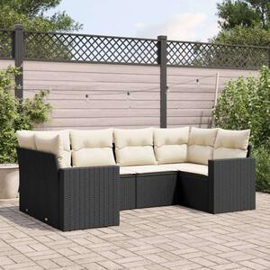 VidaXL Polyrattan Kerti Ülőgarnitúra - 6 részes - Fekete