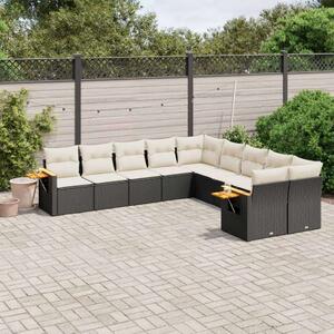 VidaXL Polyrattan Kerti Ülőgarnitúra - 10 részes - Fekete