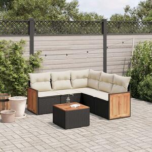 VidaXL Polyrattan Kerti Ülőgarnitúra - 6 részes - Fekete