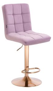 HR7009W Halványlila modern velúr szék arany lábbal