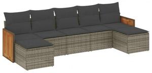 VidaXL Polyrattan Kerti Ülőgarnitúra - 7 részes - Szürke