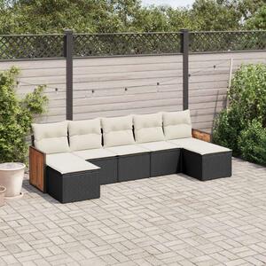 VidaXL Polyrattan Kerti Ülőgarnitúra - 7 részes - Fekete