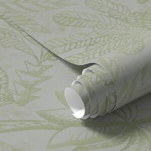 Tapéta Vázlatos trópusi levelek friss, világoszöld árnyalatokban, Természetes tapétá, Tapétá természet levelek, a01001v1 : Uwalls.hu