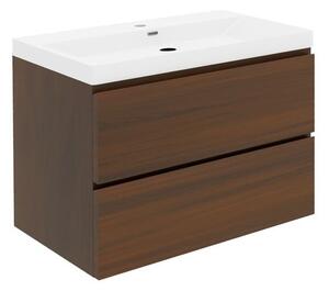 Fürdőszobaszekrény mosdóval SAT B-Way 79x30x45 cm diófa matt BWAY280NUTU4