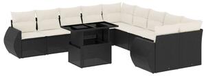 VidaXL Polyrattan Kerti Ülőgarnitúra - 11 részes - Fekete