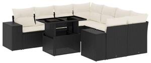 VidaXL 9 részes Polyrattan Kerti Ülőgarnitúra - Fekete