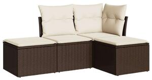 VidaXL Polyrattan Kerti Ülőgarnitúra - 4 részes - Barna