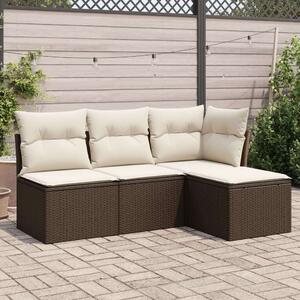 VidaXL Polyrattan Kerti Ülőgarnitúra - 4 részes - Barna