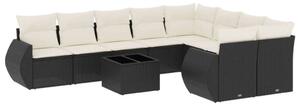 VidaXL Polyrattan Kerti Ülőgarnitúra - 10 részes - Fekete