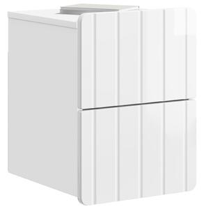 VidaXL Fali éjjeli szekrény 2 pcs Magasfényű Fehér 33 x 34,5 x 43 cm