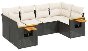 VidaXL Polyrattan Kerti Ülőgarnitúra - 6 részes - Fekete