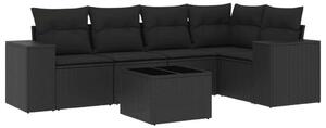 VidaXL Polyrattan Kerti Ülőgarnitúra - 6 részes - Fekete