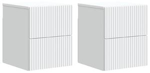 VidaXL Fali éjjeli szekrény 2 pcs Fehér 33 x 34,5 x 40 cm Szerelt Fa
