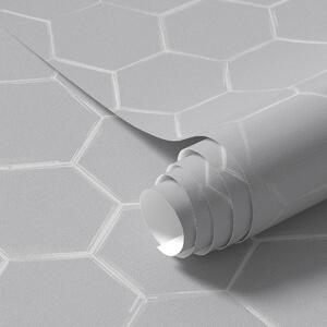Tapéta Világosszürke háromdimenziós hatszögek lágy árnyékokkal, Absztrakt tapétá, a01059v1 : Uwalls.hu