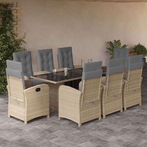 Polyrattan Kerti Étkezőgarnitúra - 9 részes - Bézs