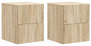 VidaXL Fali éjjeli szekrény 2 pcs Sonoma Tölgy 33 x 34,5 x 40 cm