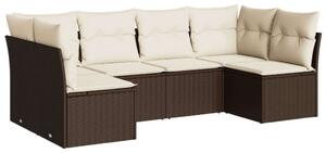 VidaXL Polyrattan Kerti Ülőgarnitúra - 6 részes, Barna