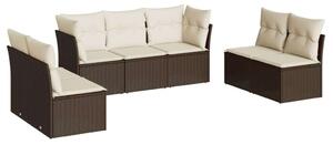 VidaXL Polyrattan Kerti Ülőgarnitúra - Barna - 7 részes
