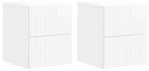 VidaXL Fali éjjeli szekrény 2 pcs Magasfényű Fehér 33 x 34,5 x 40 cm