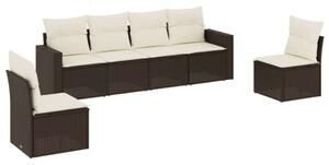 VidaXL Polyrattan Kerti Ülőgarnitúra - 6 részes, Barna