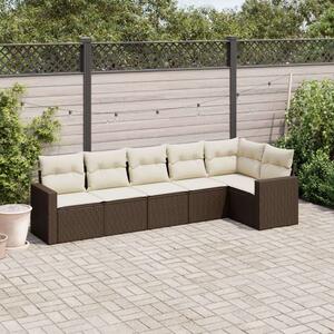 VidaXL Polyrattan Kerti Ülőgarnitúra - 6 Személyes - Barna