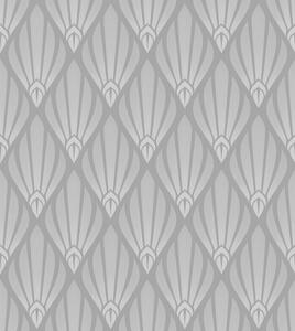 Tapéta Szürke Art Deco, legyező alakú formákkal, Absztrakt tapétá, a01064 : Uwalls.hu