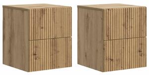 VidaXL Fali éjjeli szekrény 2 pcs Kézműves Tölgy 33 x 34,5 x 40 cm