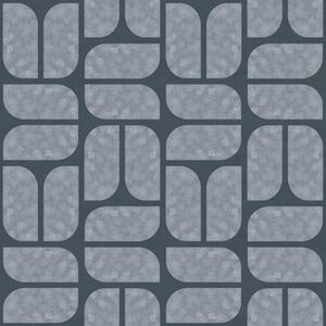 Tapéta Sötét háttér szürke mozaikkal, lekerekített modulokkal, Absztrakt tapétá, a01069v1 : Uwalls.hu
