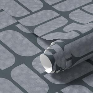 Tapéta Sötét háttér szürke mozaikkal, lekerekített modulokkal, Absztrakt tapétá, a01069v1 : Uwalls.hu