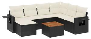VidaXL Polyrattan Kerti Ülőgarnitúra - 8 részes - Fekete