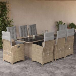 VidaXL Polyrattan Kerti Étkezőgarnitúra - 9 részes - Bézs