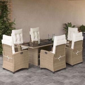 VidaXL Polyrattan Kerti Étkezőgarnitúra - 7 részes - Bézs