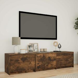 VidaXL LED-es tévéállvány Füstölt Tölgy 165 x 34 x 40 cm Mérnöki fa