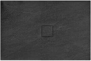 Rea Stone téglalap alakú zuhanytálca 100x80 cm fekete REA-K9756