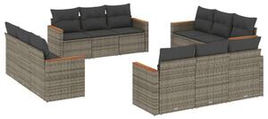 VidaXL Polyrattan Kerti Ülőgarnitúra - 12 részes - Szürke