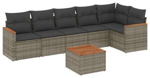 VidaXL Polyrattan Kerti Ülőgarnitúra - 7 részes - Szürke