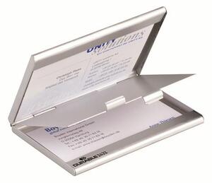 Névjegykártyatartó tárca, fém, 20 db-os, DURABLE CARD BOX DUO, ezüst (DB243323)