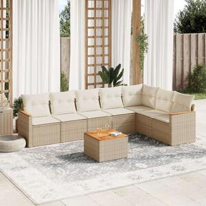 VidaXL Polyrattan Kerti Ülőgarnitúra - 8 részes - Bézs
