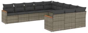 VidaXL Polyrattan Kerti Ülőgarnitúra - 11 részes - Szürke